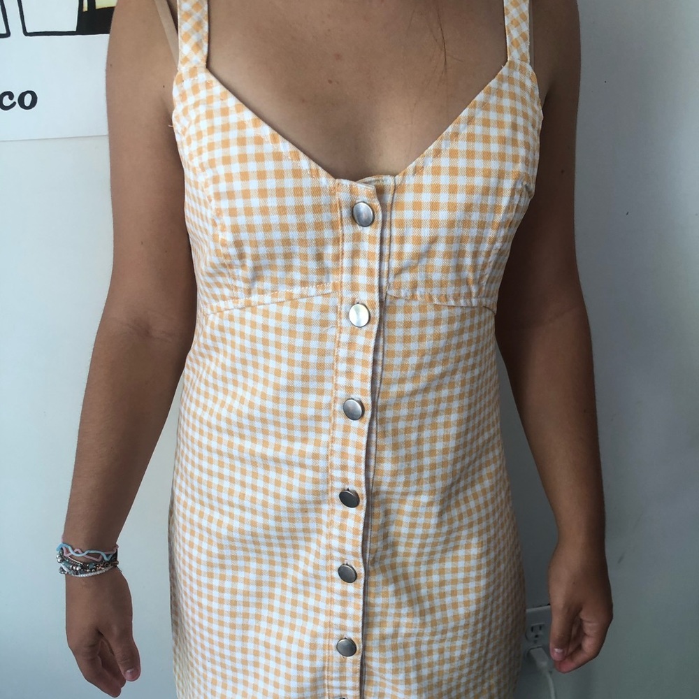 Yellow plaid Topshop dress